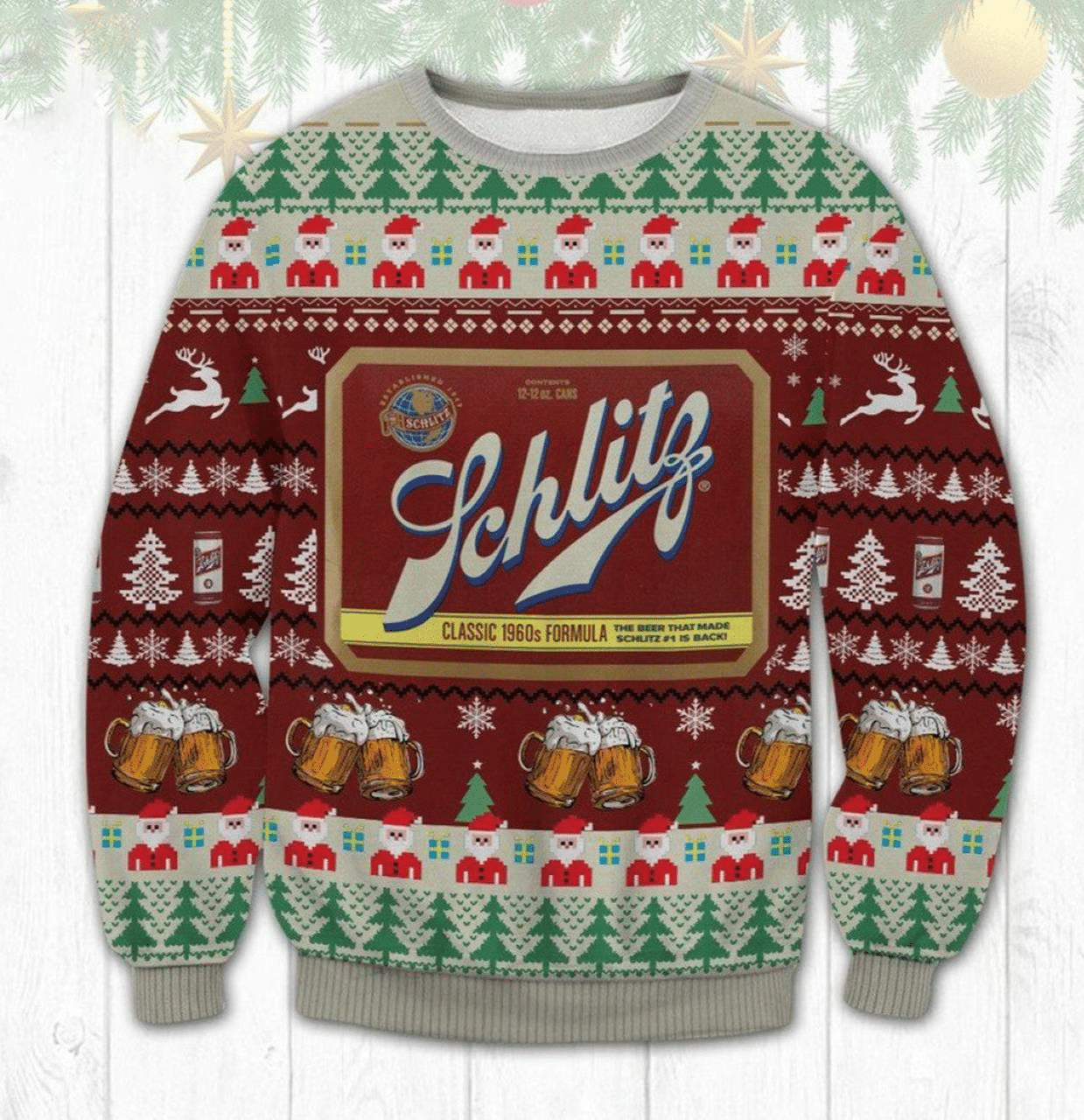 Schlitz Beer Ugly Sweater Gifts, Schlitz Beer Gift Fan Ugly Sweater- Best Christmas Gifts 2023