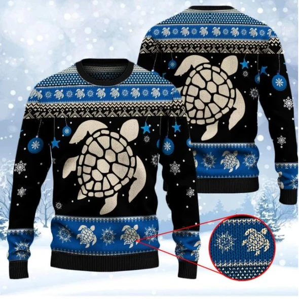 Sea Turtle Winter Ugly Christmas Sweater – Best Christmas Gifts 2023