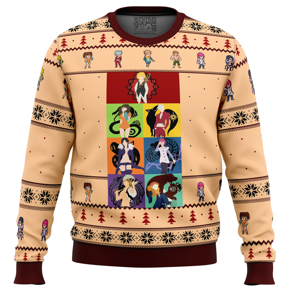 Seven Deadly Sins Minimal Ugly Christmas Sweater- Best Christmas Gifts 2023