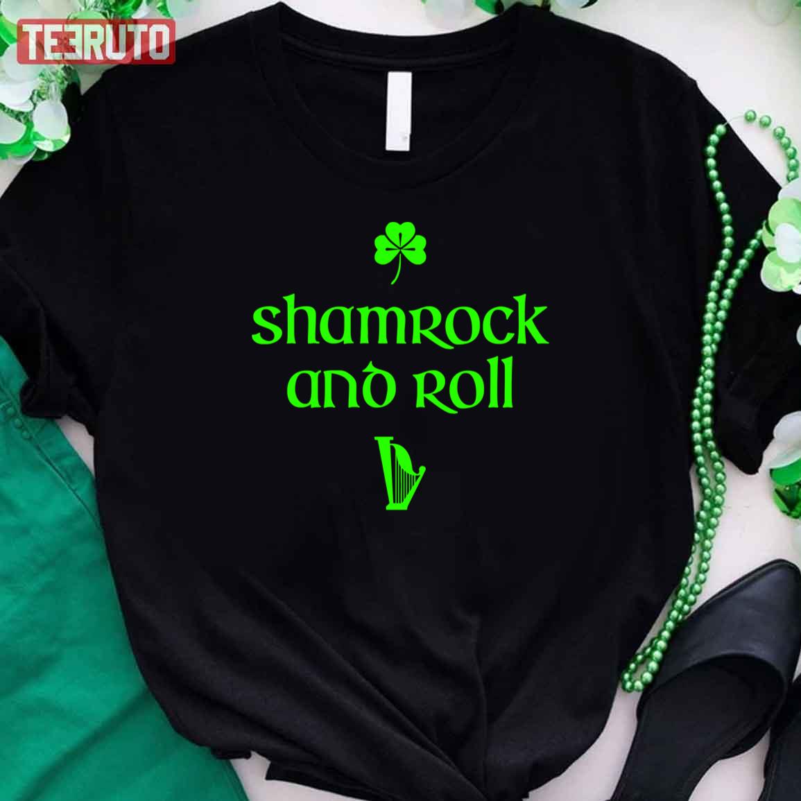 Shamrock And Roll Funny St Patricks Day Unisex T-Shirt