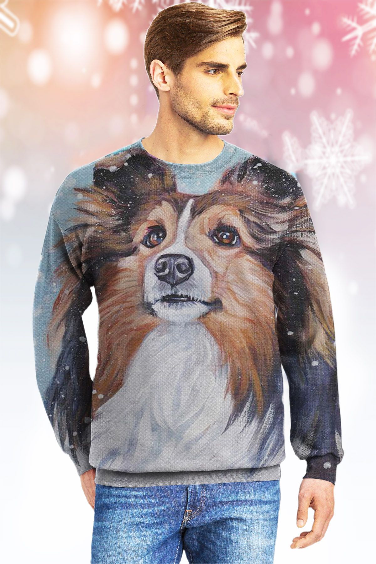 Shetland Sheepdog KVH Ugly Christmas Sweater|Crewneck Sweatshirts For Men & Women|Merry Christmas- Best Christmas Gifts 2023