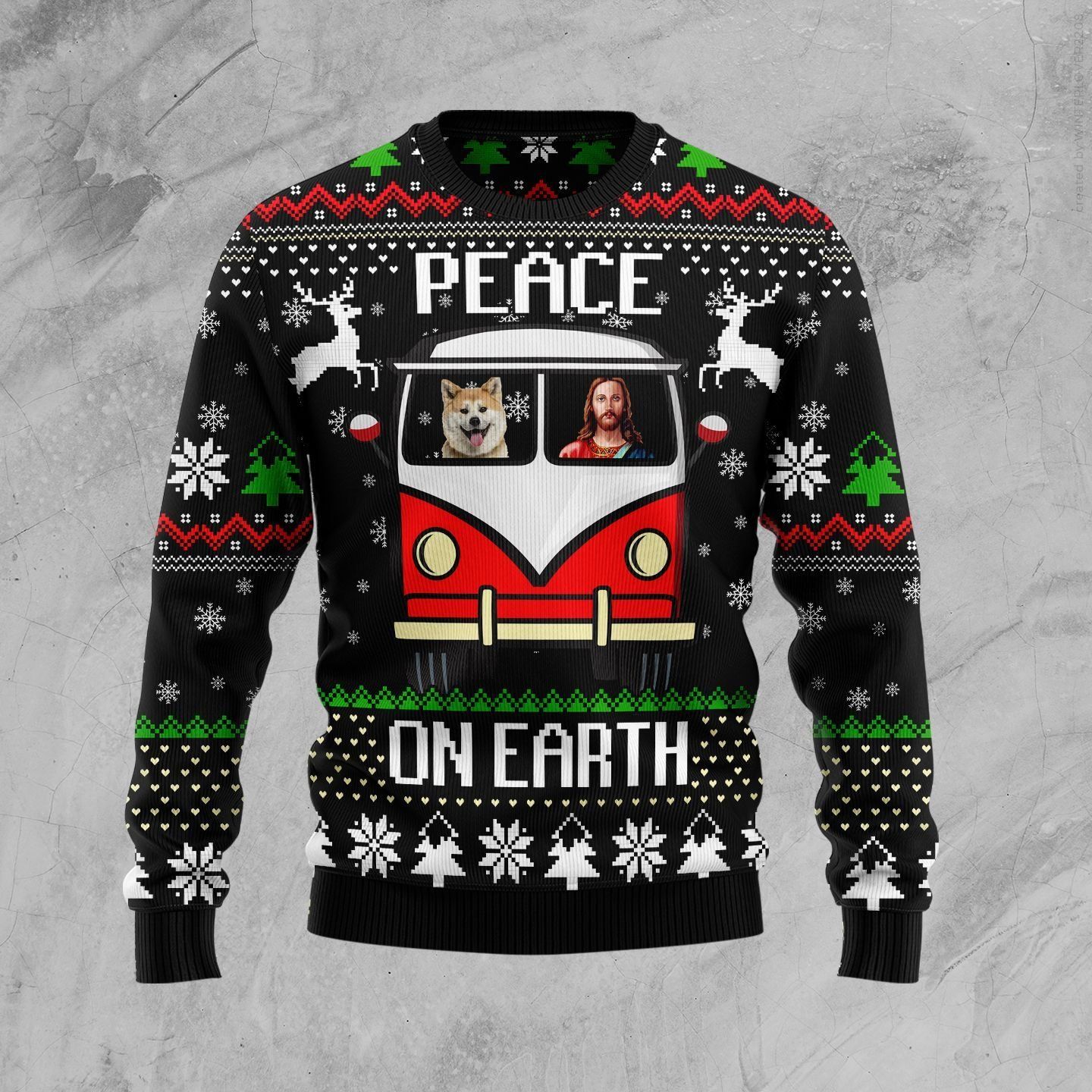 Shiba Inu Peace Christmas Ugly Christmas Sweater- Best Christmas Gifts 2023