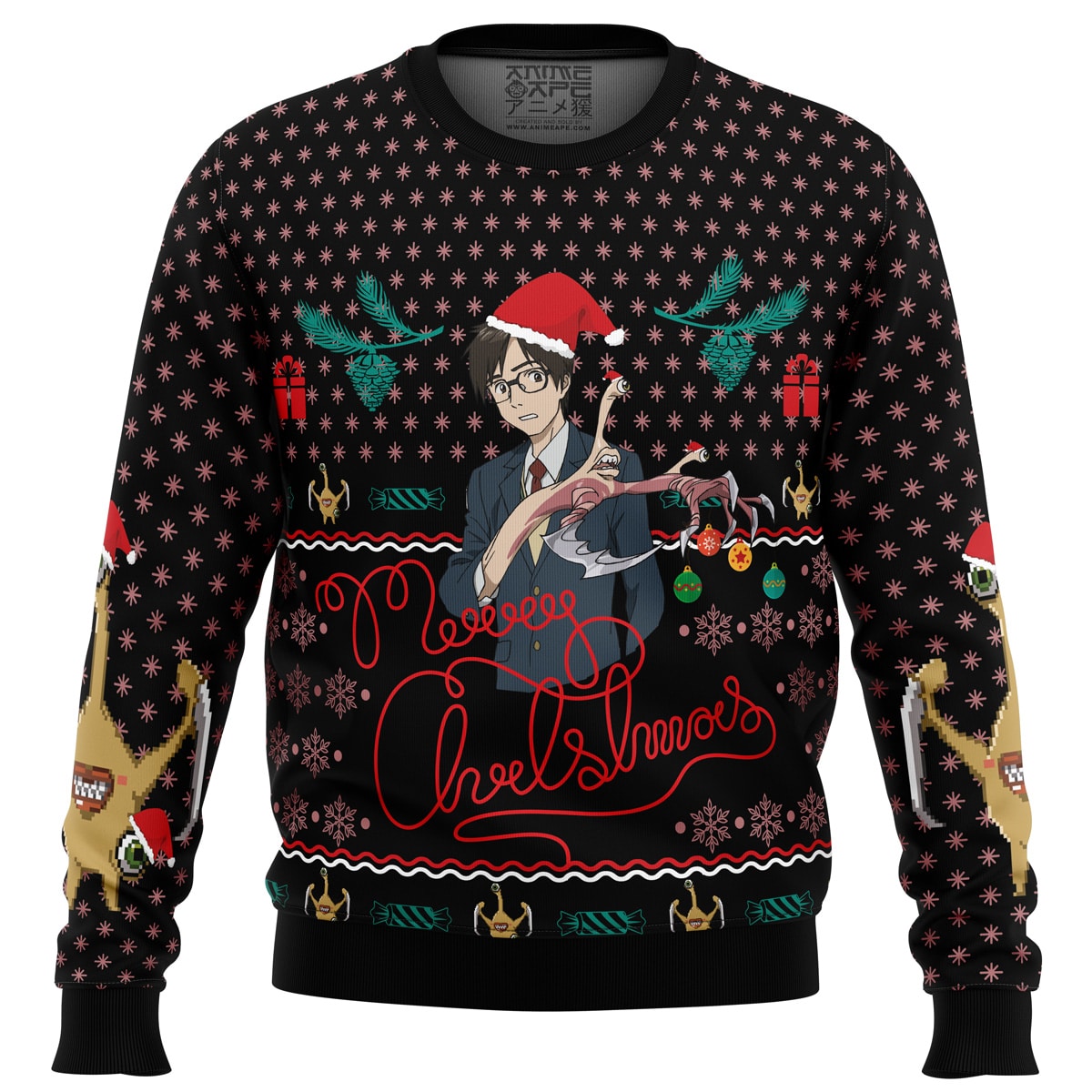 Shinichi Izumi Parasyte Ugly Christmas Sweater- Best Christmas Gifts 2023