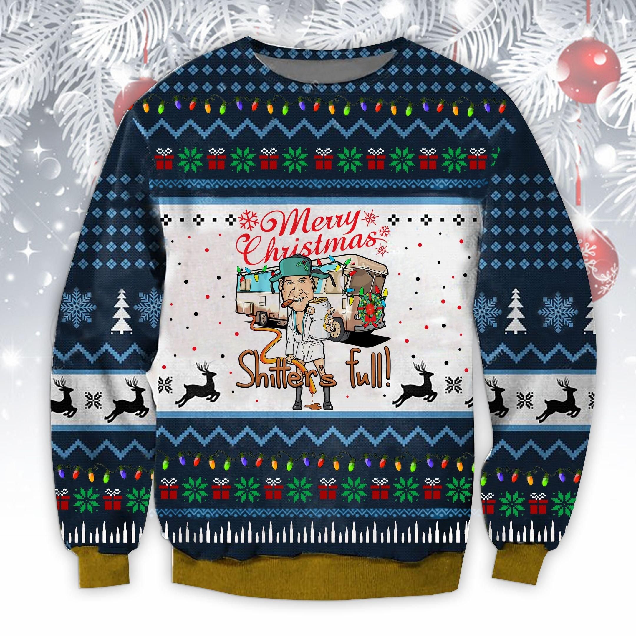 Shitters Full Merry Christmas Ugly Sweater, Christmas Gift , Shitters Full Merry Christmas Ugly Christmas Sweater- Best Christmas Gifts 2023