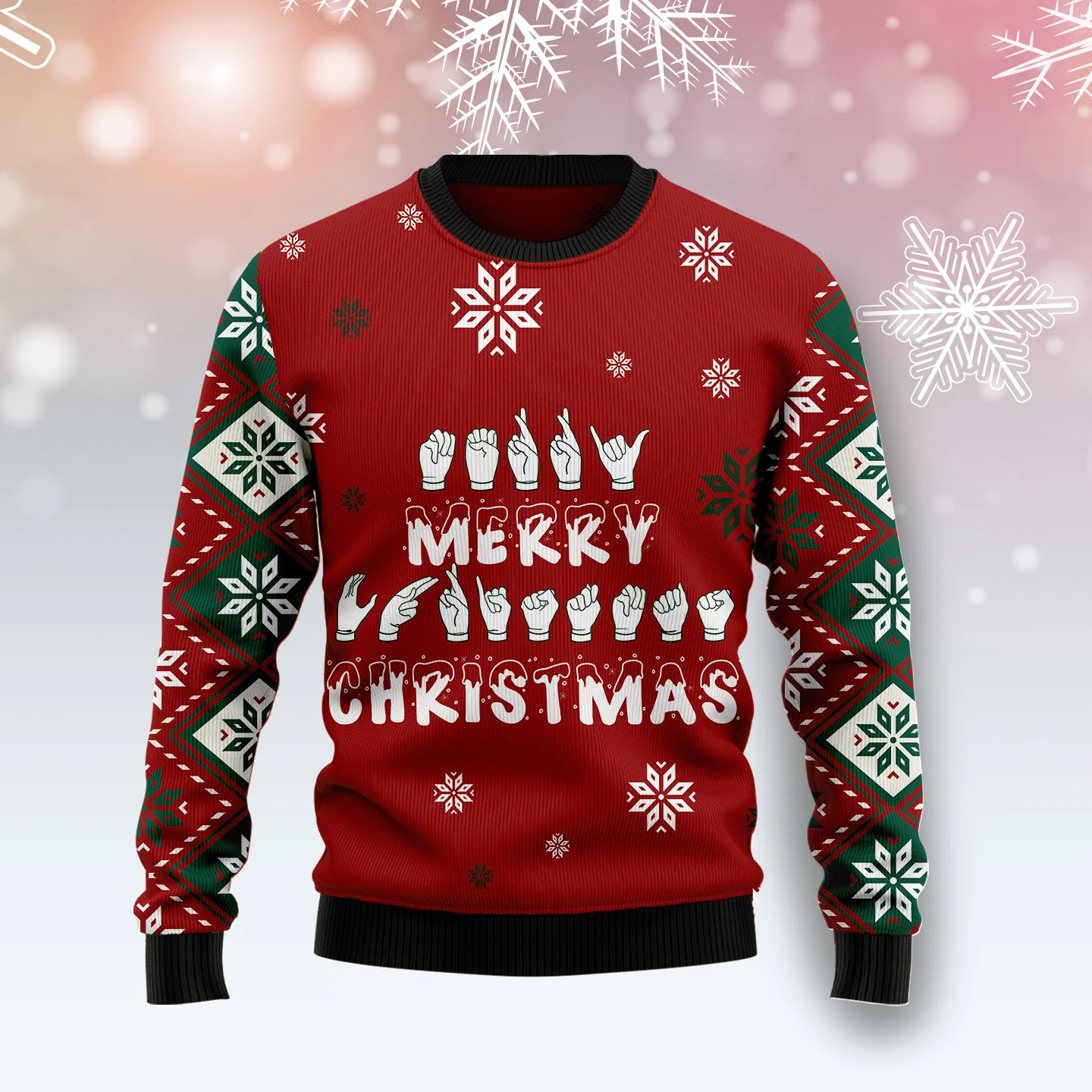 Sign Language Merry Christmas Ugly Christmas Sweater- Best Christmas Gifts 2023