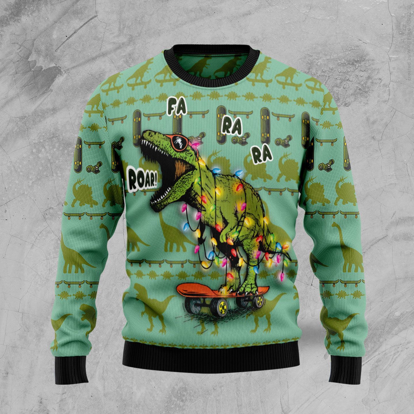 Skateboard Dinosaur Ugly Christmas Sweater – Best Christmas Gifts 2023