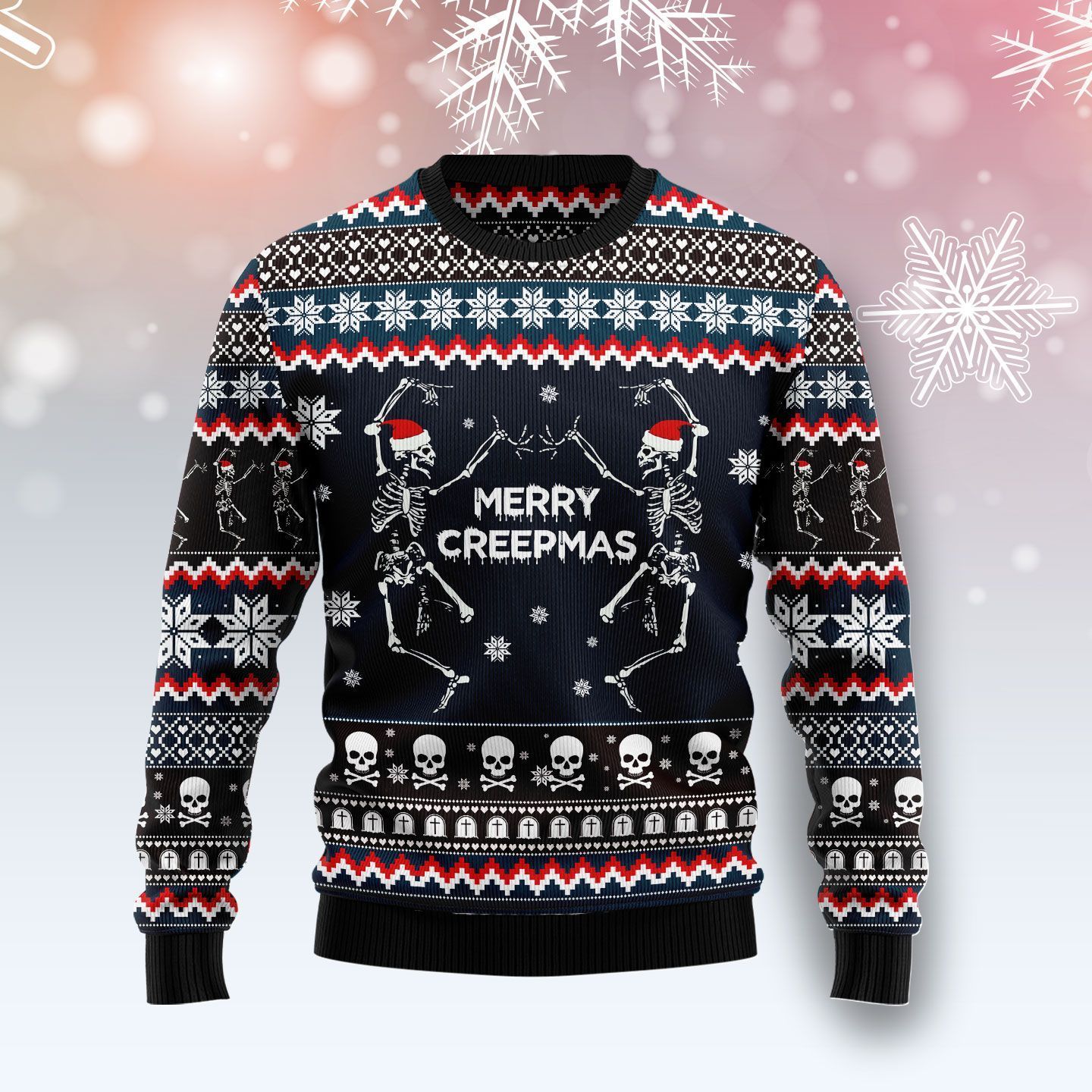 Skeleton Merry Creepmas Christmas Ugly Christmas Sweater- Best Christmas Gifts 2023