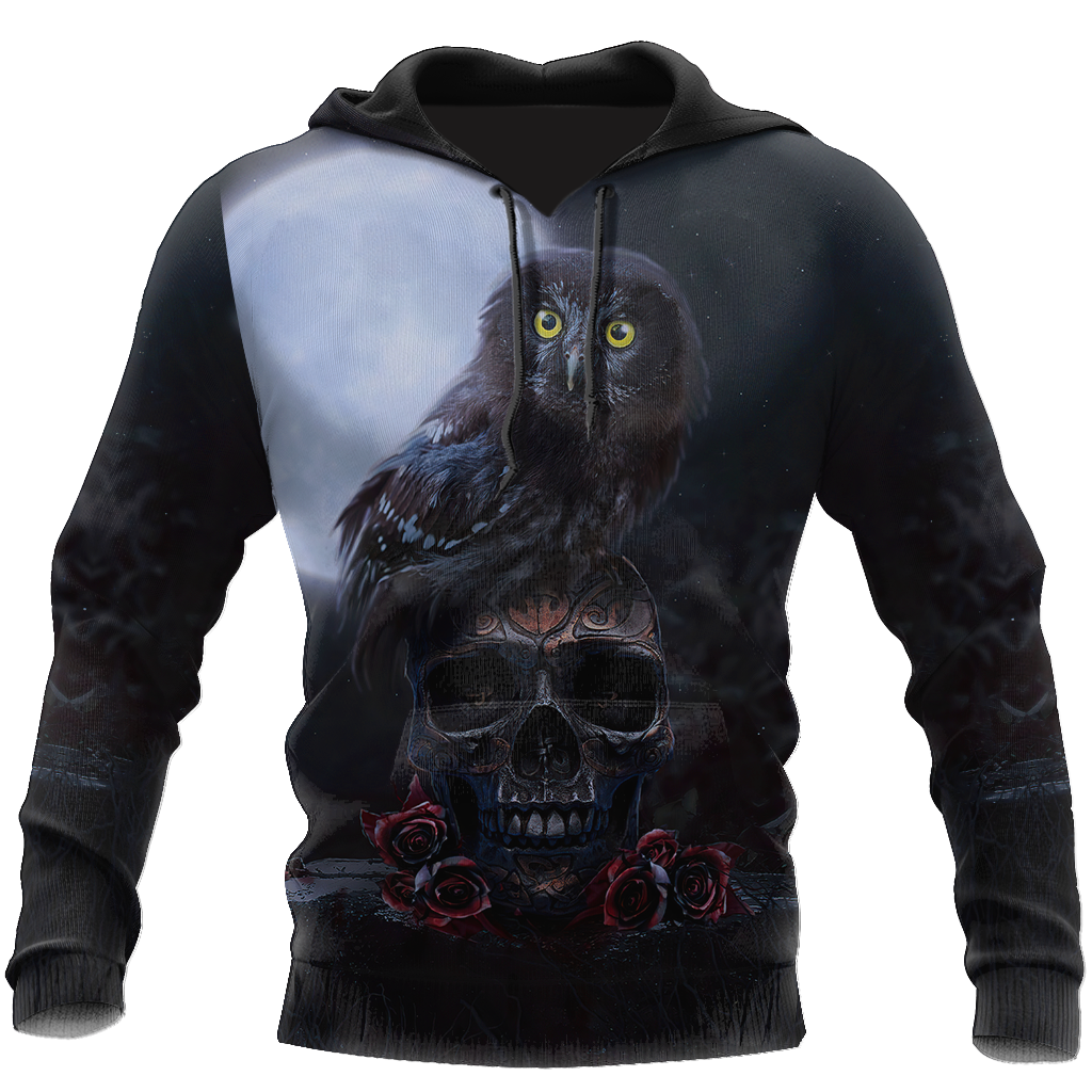 Skull And Owl 3D Hoodie