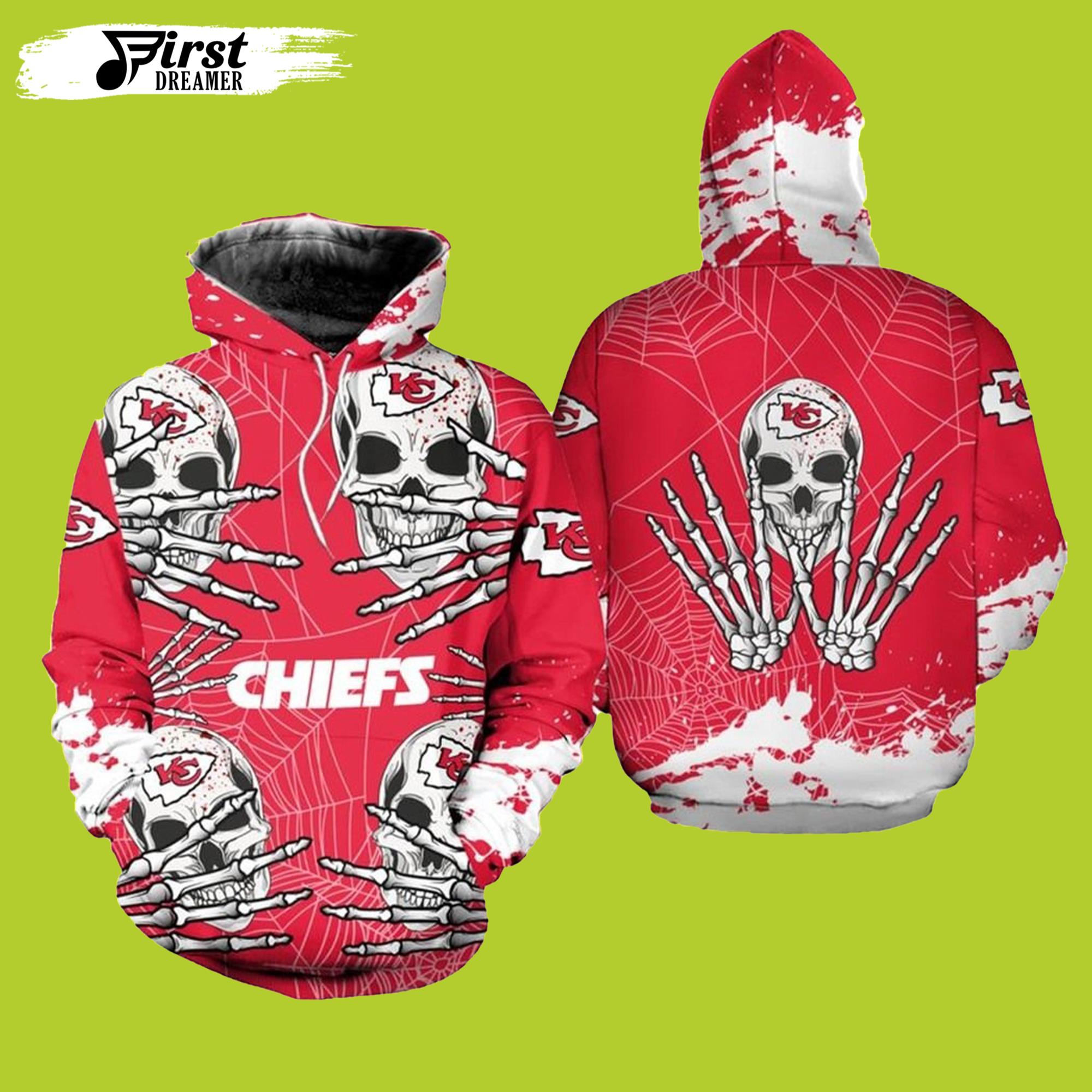 Skull Halloween Kansas City Chiefs Hoodie 3D