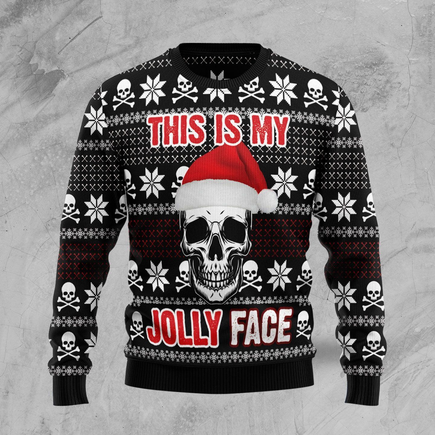 Skull Jolly Face Christmas Ugly Christmas Sweater- Best Christmas Gifts 2023