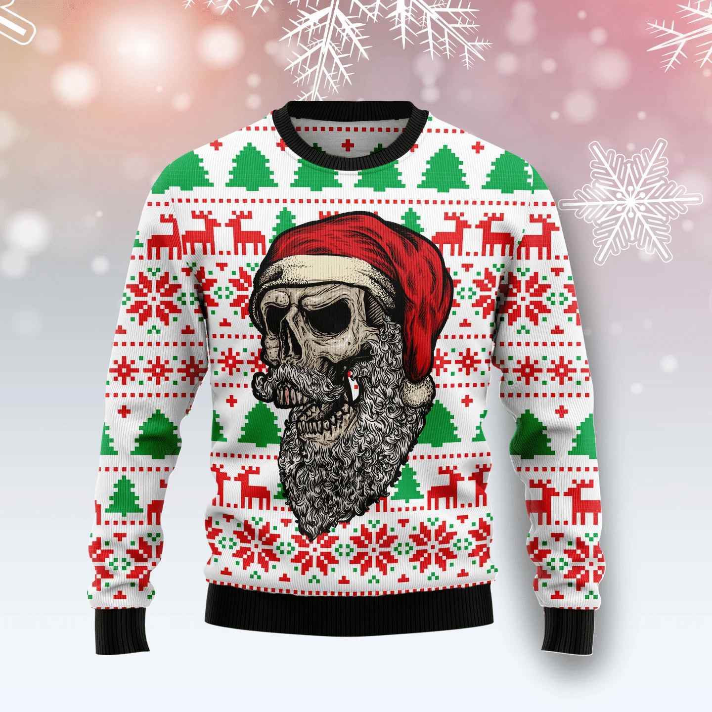 Skull Santa Claus Costume Christmas Ugly Christmas Sweater- Best Christmas Gifts 2023