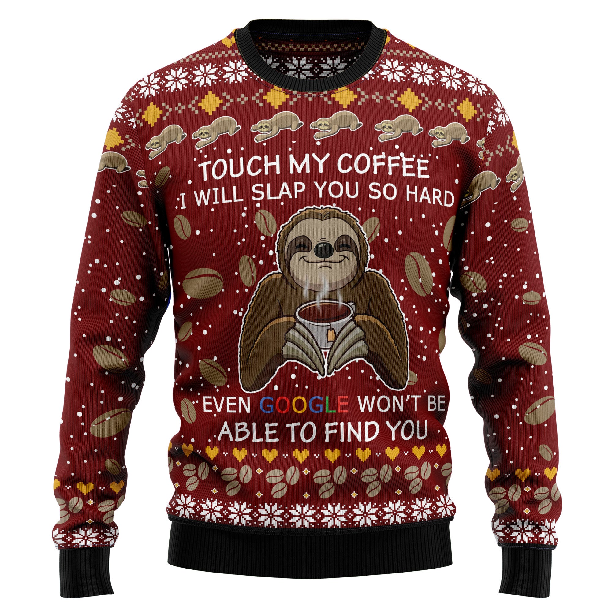 Sloth Coffee D1111 Ugly Christmas Sweater- Best Christmas Gifts 2023