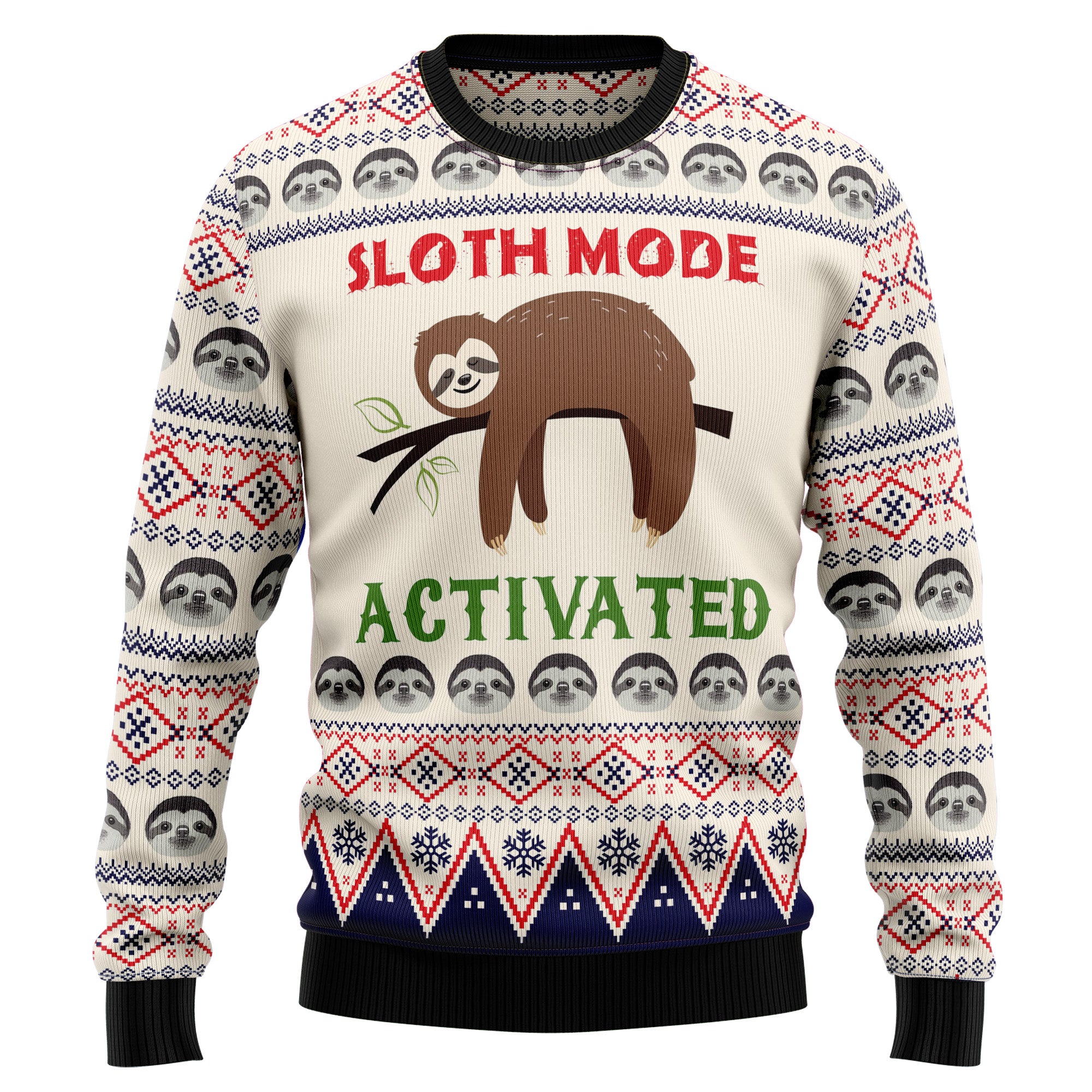 Sloth Mode Activated HZ102608 Ugly Christmas Sweater- Best Christmas Gifts 2023