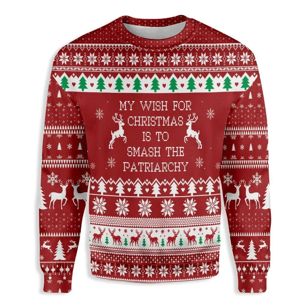 Smash The Patriarchy Feminist Ugly Christmas Sweater- Best Christmas Gifts 2023