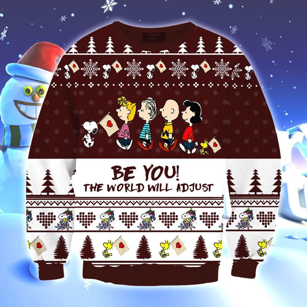 Snoopy Be You The World Will Adjust Ugly Sweater, Christmas Gift , Snoopy Be You The World Will Adjust Ugly Christmas Sweater- Best Christmas Gifts 2023