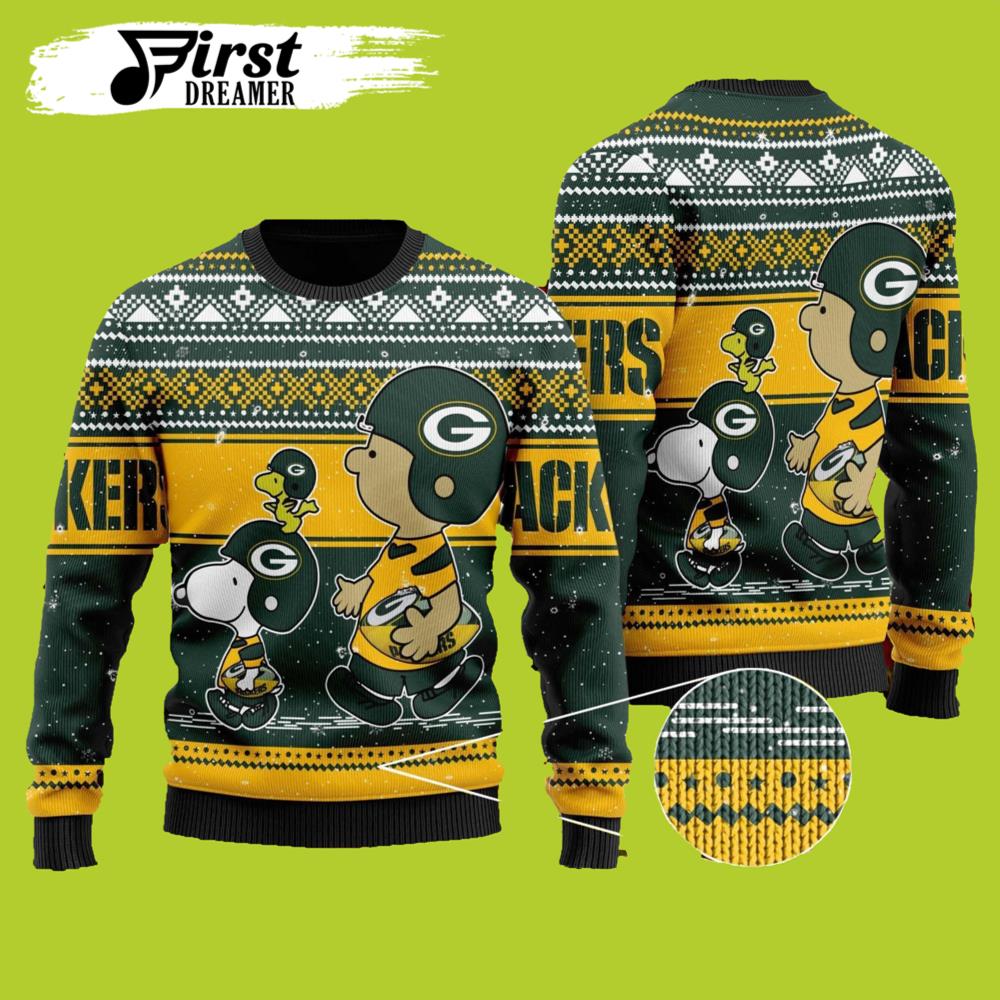 Snoopy Lover Green Bay Packers Ugly Christmas Sweater- Best Christmas Gifts 2023