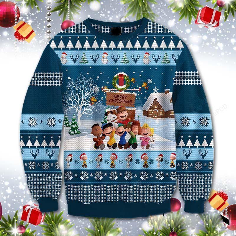 Snoopy Merry Christmas Ugly Sweater, Snoopy And Friends Christmas Sweater, Snoopy Peanuts Gift, Snoopy Peanuts Shirt- Best Christmas Gifts 2023