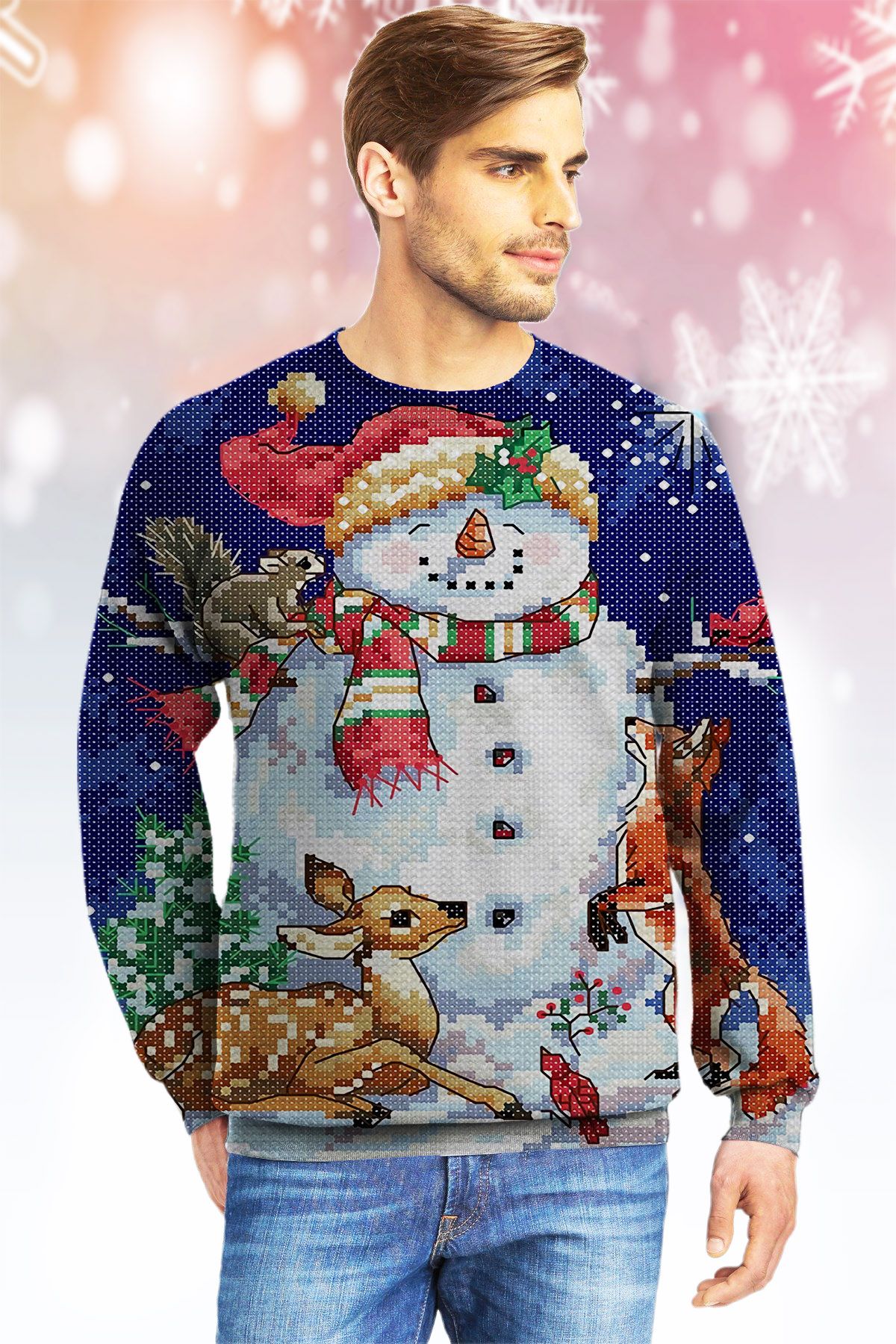 Snowman Merry Christmas KVH Ugly Christmas Sweater|Crewneck Sweatshirts For Men & Women|Merry Christmas- Best Christmas Gifts 2023