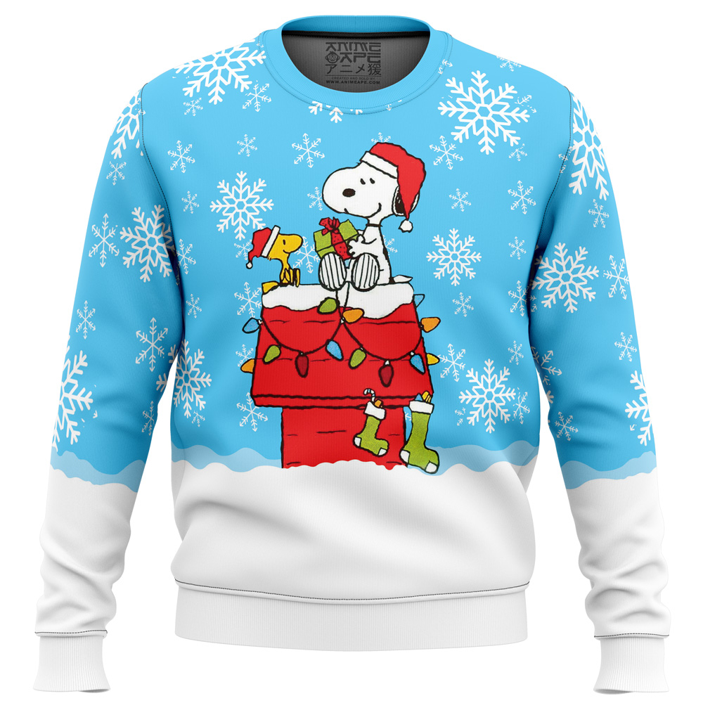 Snowy Christmas Snoopy Ugly Christmas Sweater- Best Christmas Gifts 2023