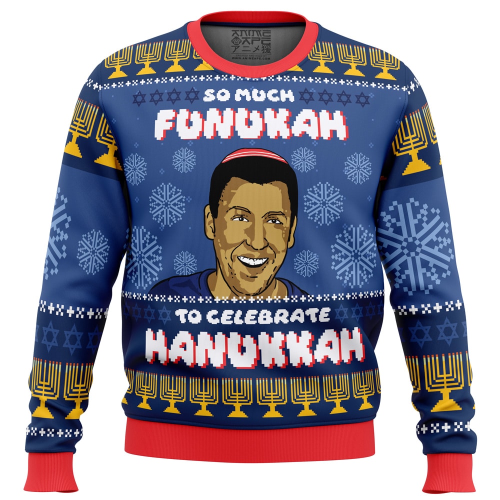 So Much Funukah Adam Sandler Ugly Christmas Sweater- Best Christmas Gifts 2023