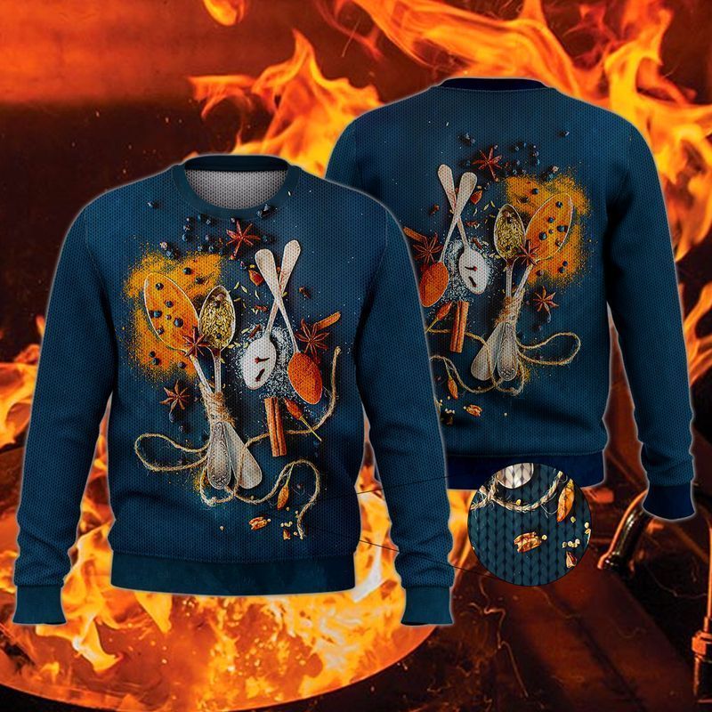 Spices Spoon Navy Ugly Christmas Sweater|Crewneck Sweatshirts For Men & Women|Merry Christmas- Best Christmas Gifts 2023