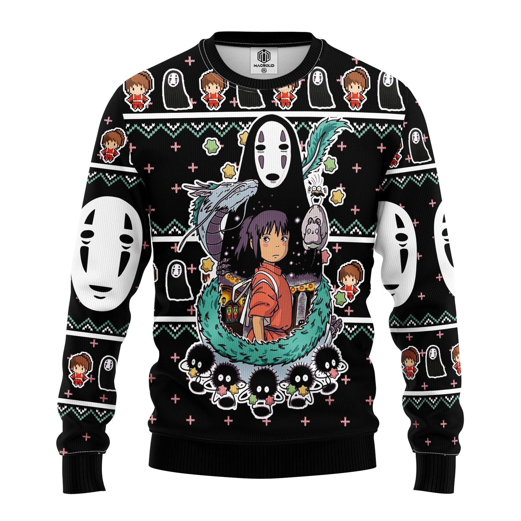 Spirited Away Studio Ghibli Ugly Christmas Sweater 20- Best Christmas Gifts 2023