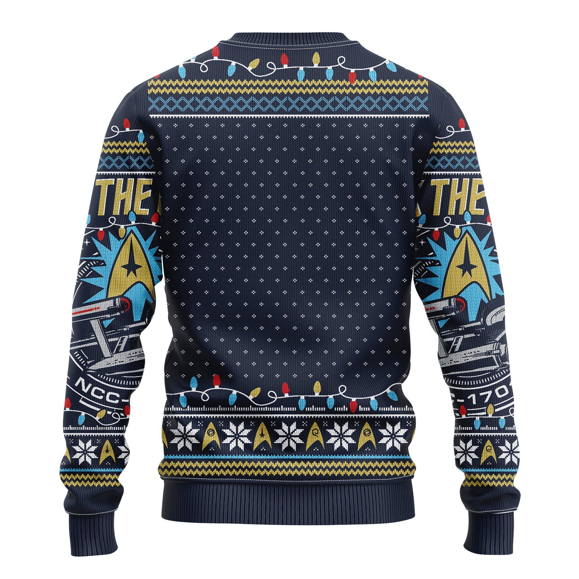 Star Trek Merry Xmas Gifts, Trek The Halls Ugly Christmas Sweater- Best Christmas Gifts 2023