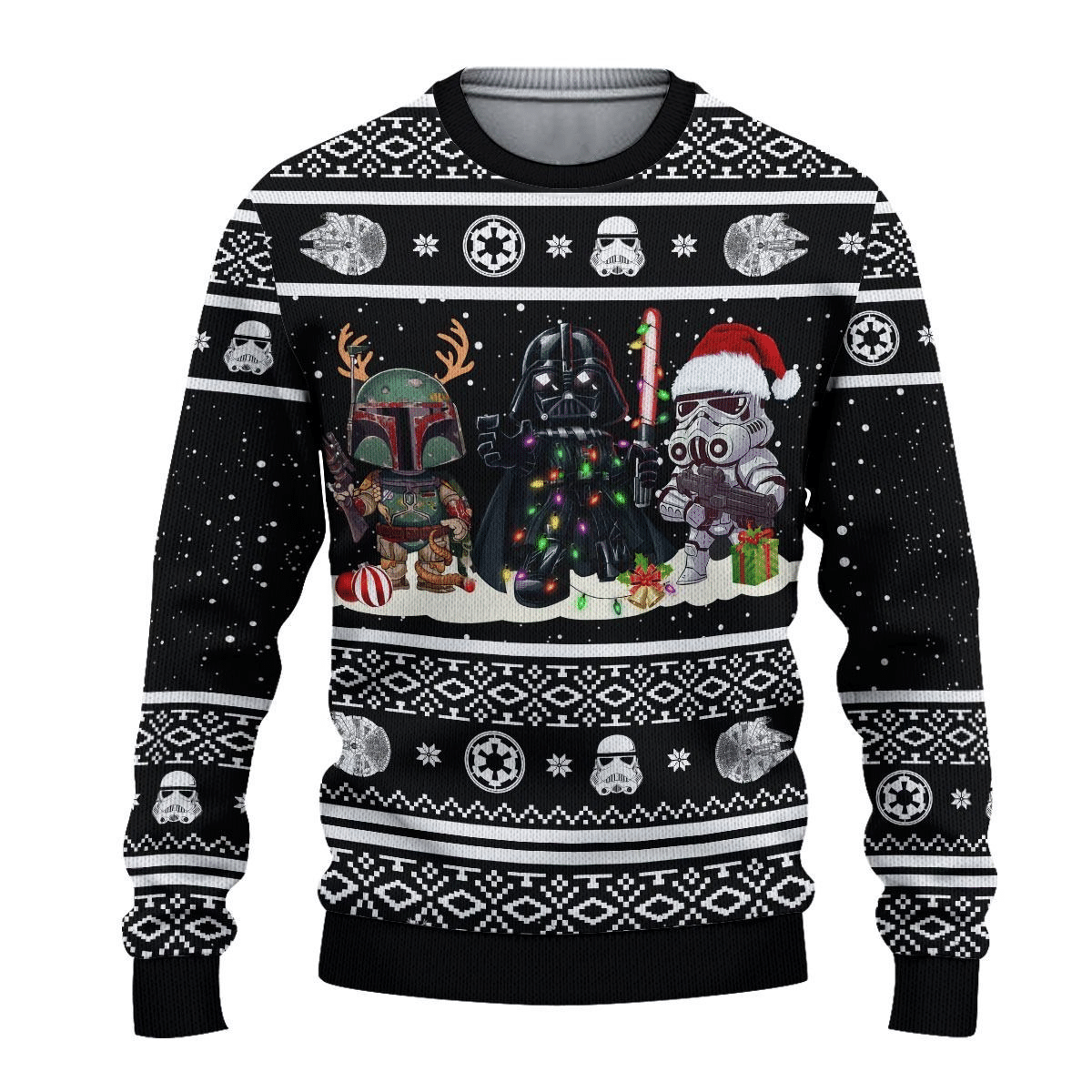 Star Wars Darth Vader Boba Fett Stormtrooper Ugly Sweater Gifts, Star Wars Gift Fan Ugly Sweater- Best Christmas Gifts 2023