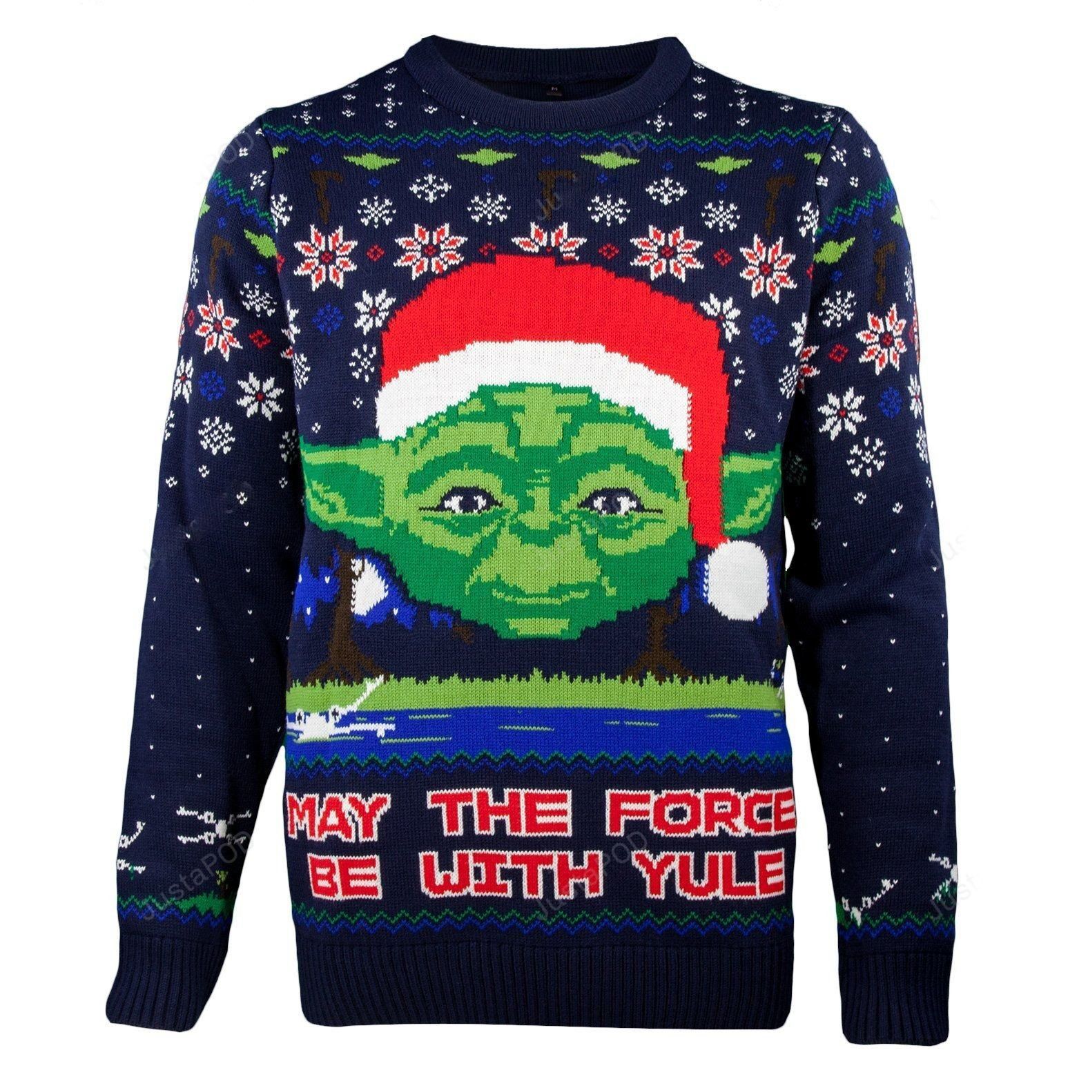 Star Wars Yoda Ugly Sweater, Star Wars Yoda Christmas Sweater, Star Wars Yoda May The Force Be With Yule Gift, Star Wars Yoda Shirt- Best Christmas Gifts 2023