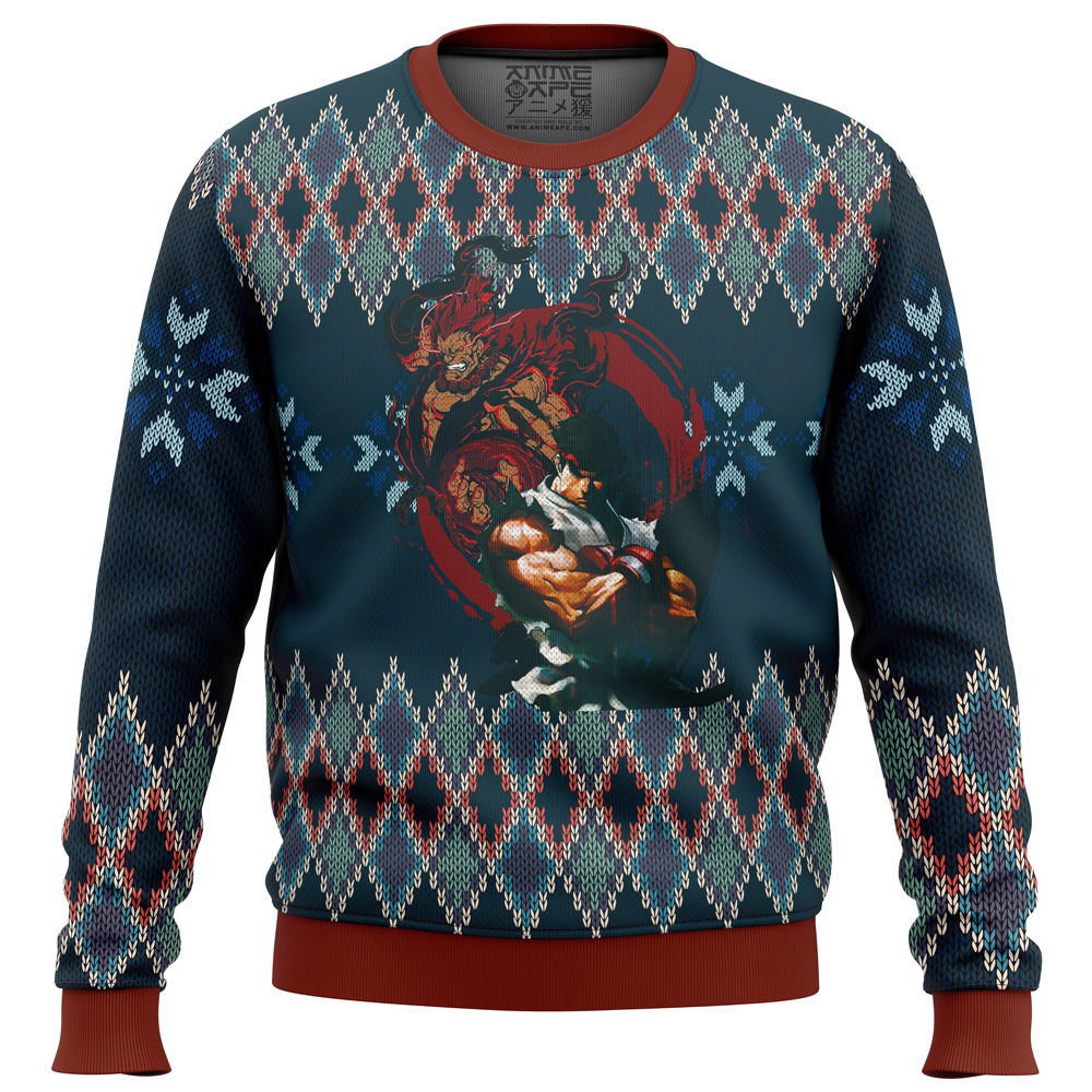 Street Fighter Ryu and Akuma Ugly Christmas Sweater- Best Christmas Gifts 2023