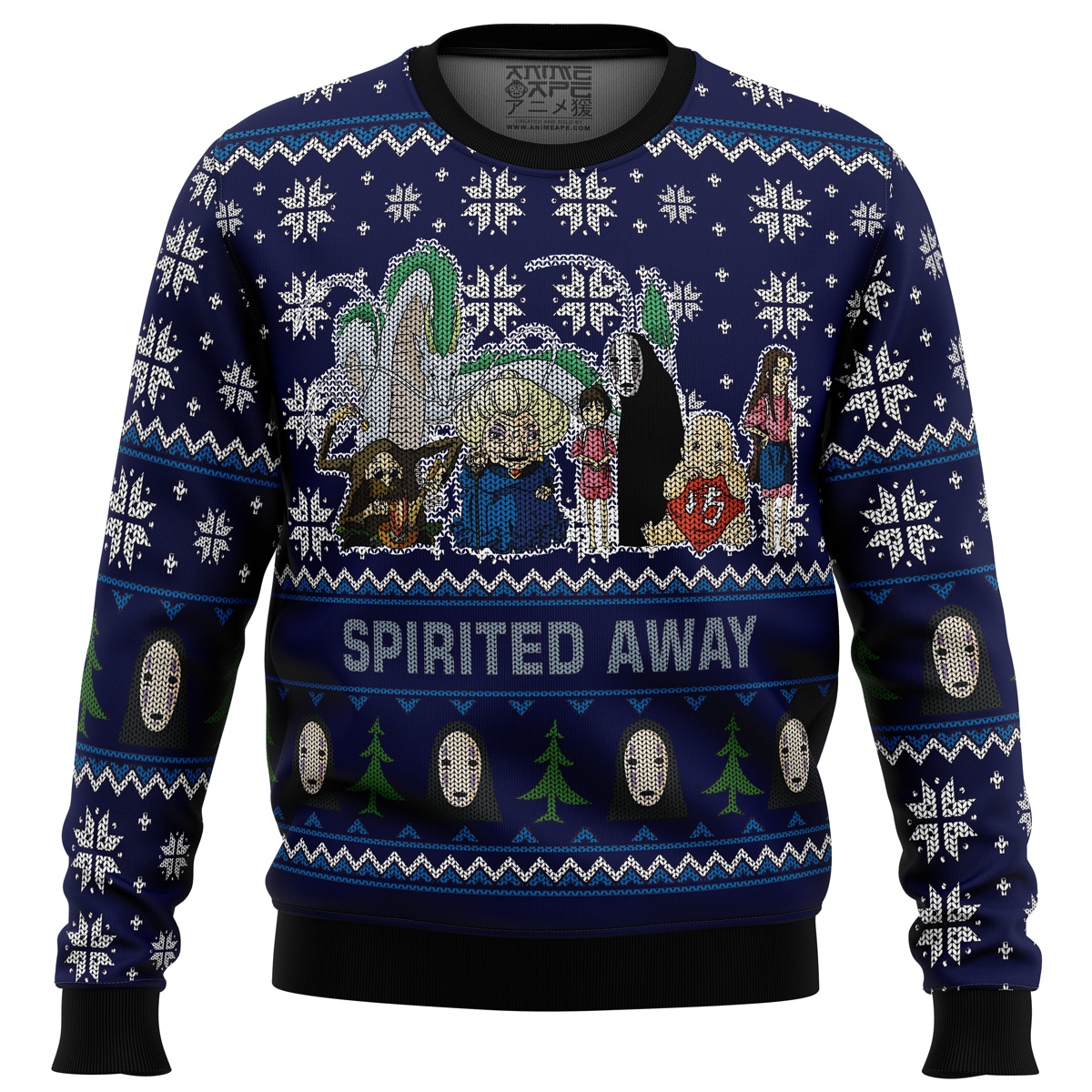 Studio Ghibli Spirited Away Squad Ugly Christmas Sweater- Best Christmas Gifts 2023