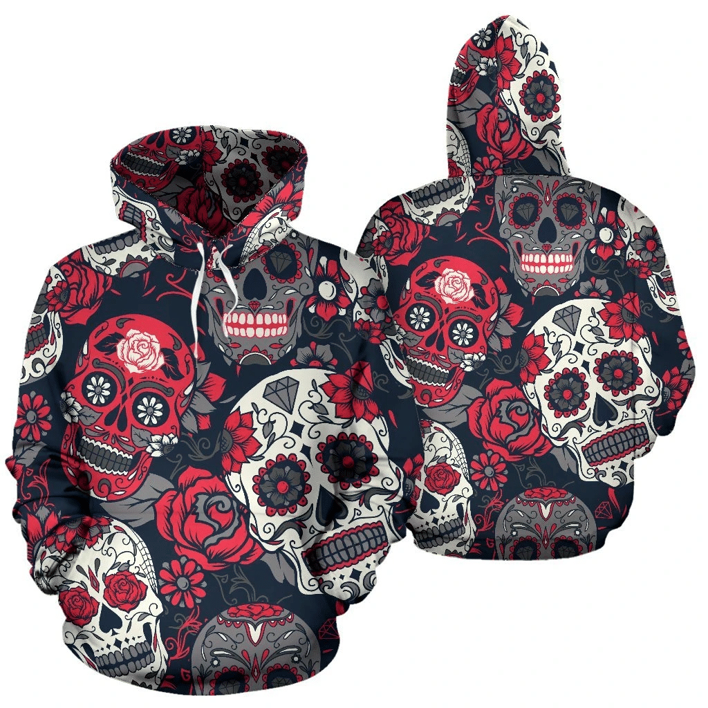 Sugar Skull Pattern 3D Hoodie