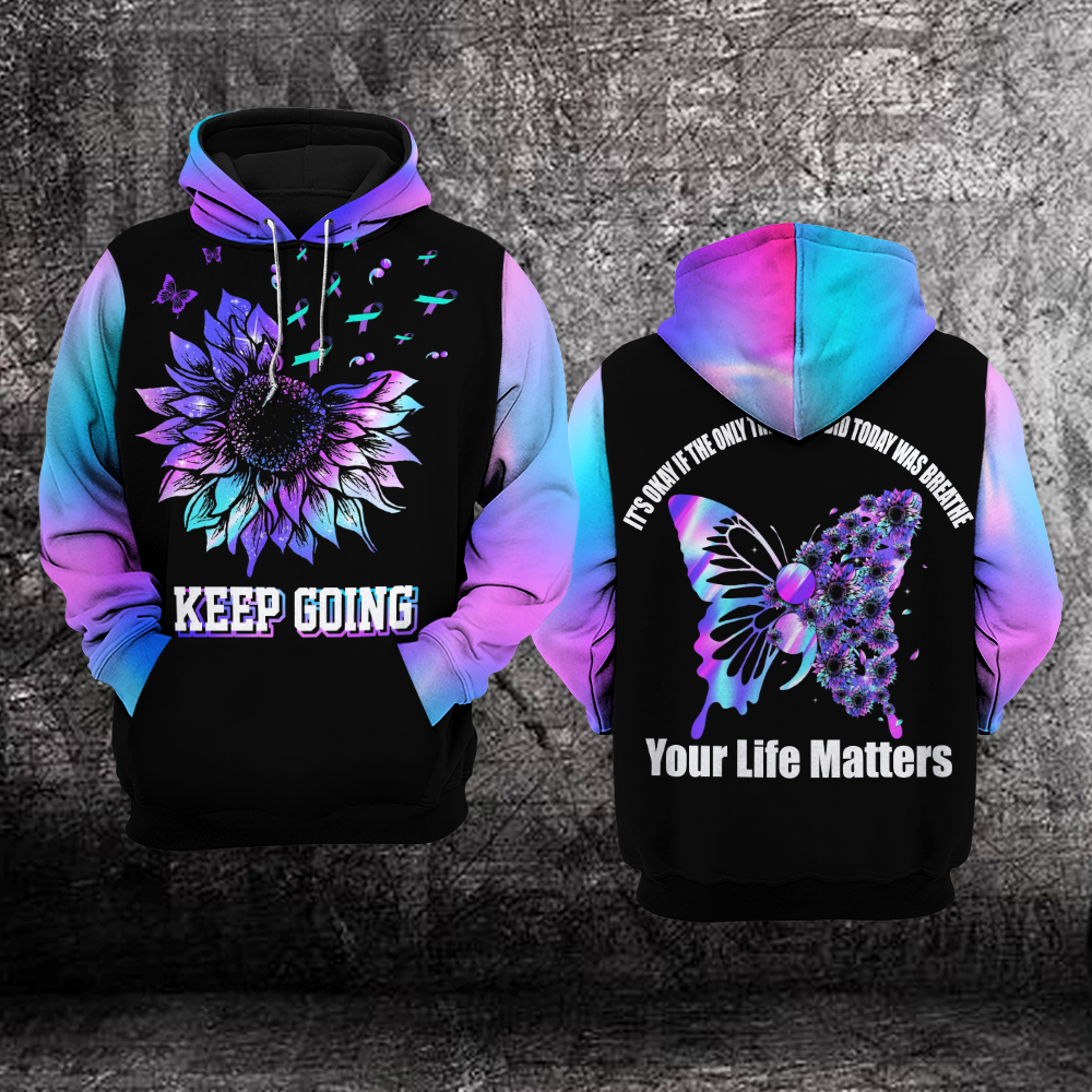 Suicide Prevention Awareness 3D Hoodie