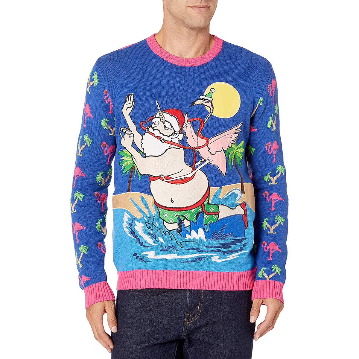 Summer Santa With Flamingo Ugly Christmas Sweater – Best Christmas Gifts 2023