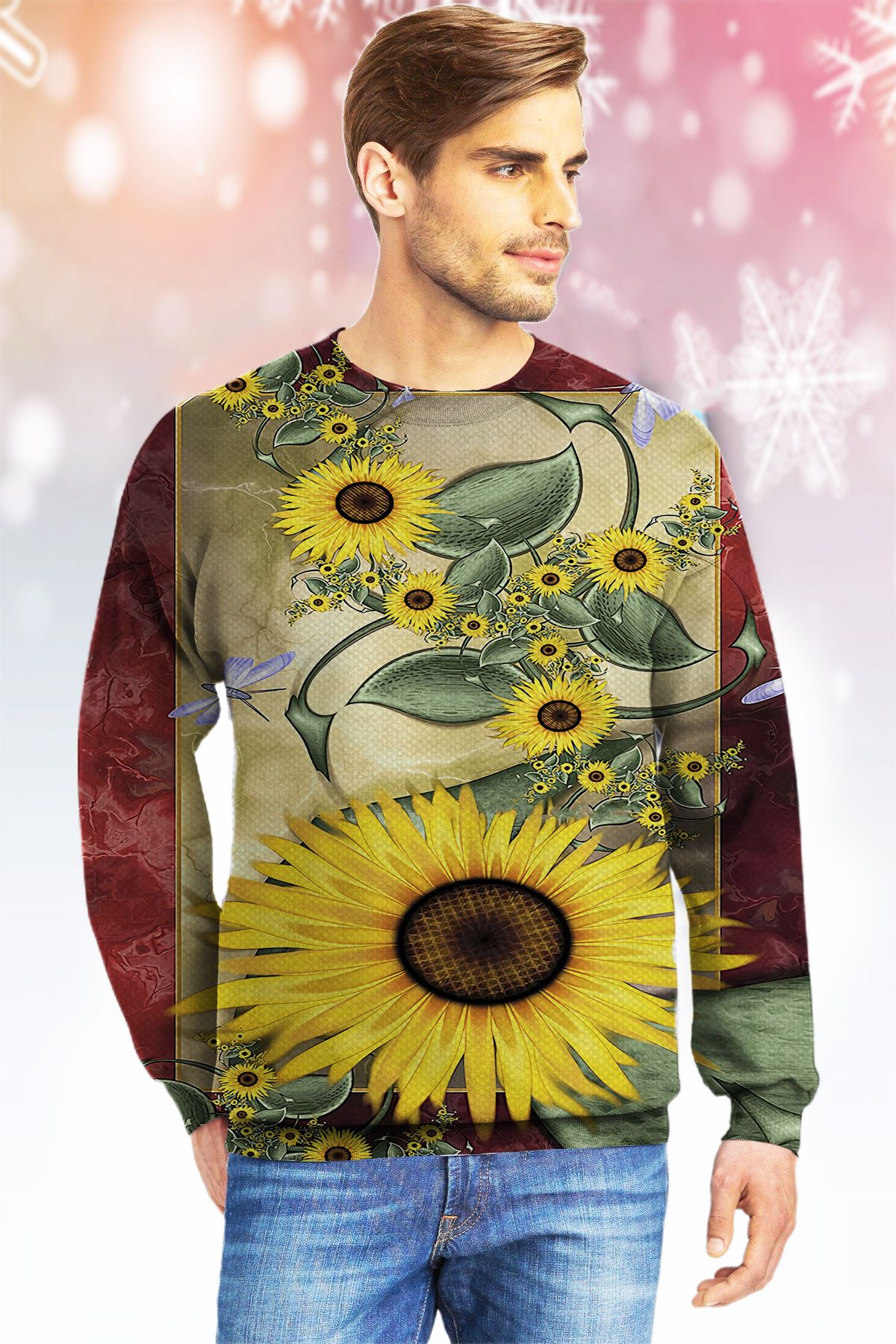 Sunflower And Butterfly In Garden  Ugly Christmas Sweater- Best Christmas Gifts 2023