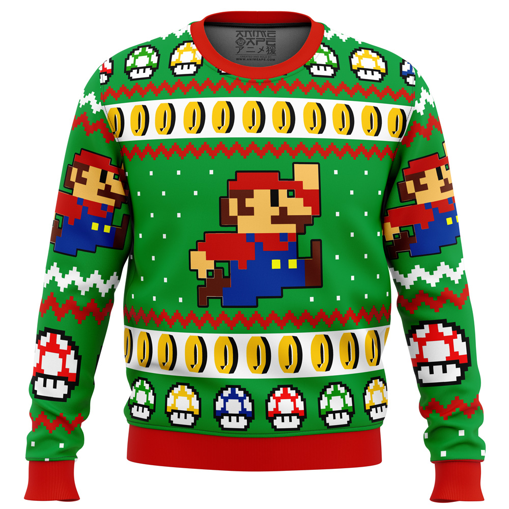 Super Mario Jump Ugly Christmas Sweater- Best Christmas Gifts 2023