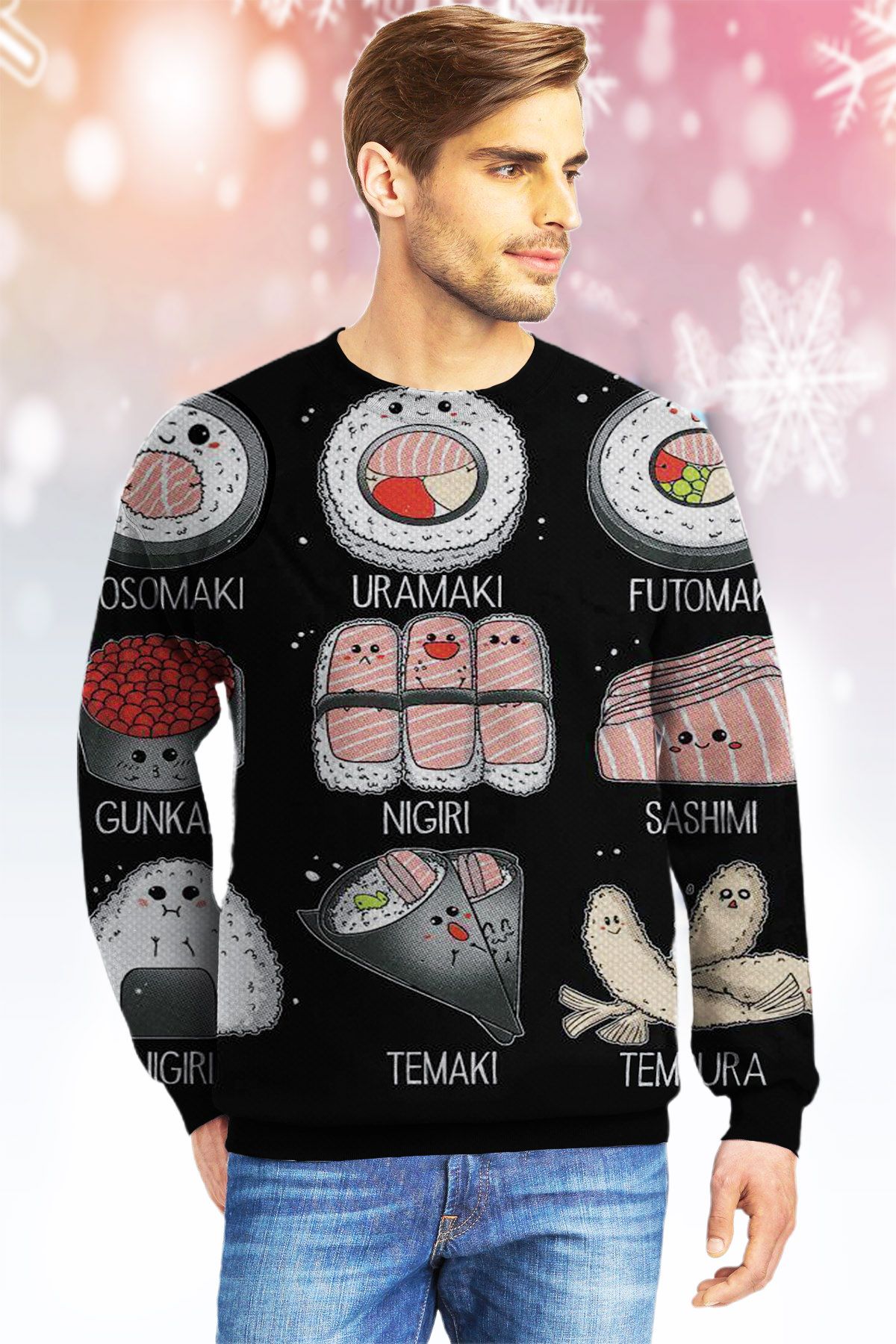 Sushi Names KVH Ugly Christmas Sweater- Best Christmas Gifts 2023