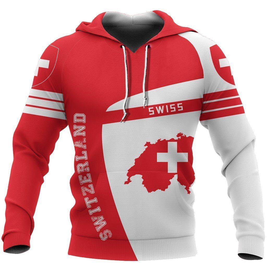 Switzerland Map Sport 3D Hoodie