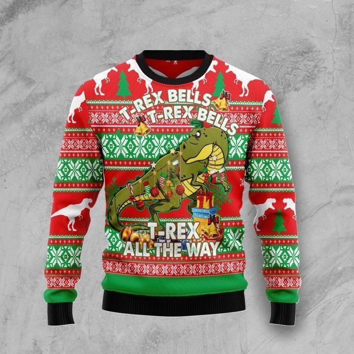 T-rex Christmas Ugly Sweater, T-rex Christmas Gift, T-rex Christmas Shirt- Best Christmas Gifts 2023