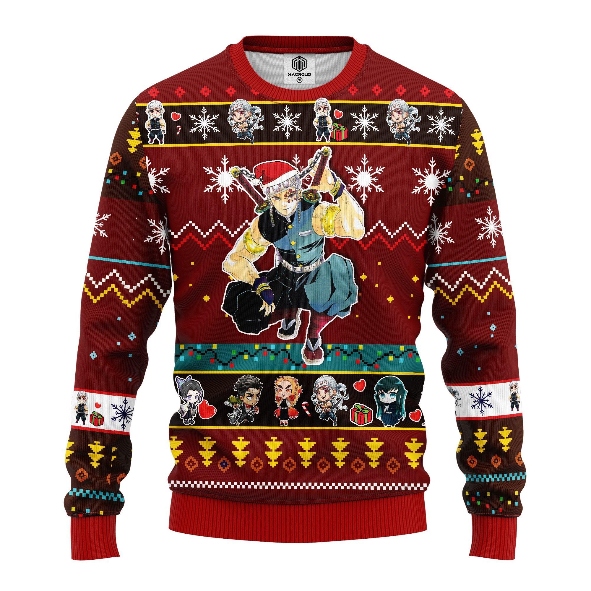 Tengen Uzui Demon Slayer Anime Ugly Christmas Sweater- Best Christmas Gifts 2023