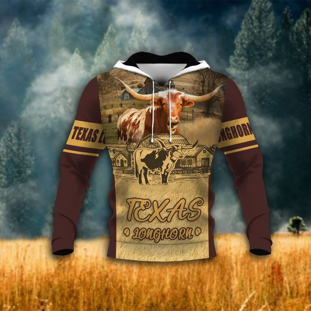 Texas Longhorn Unisex 3D Hoodie