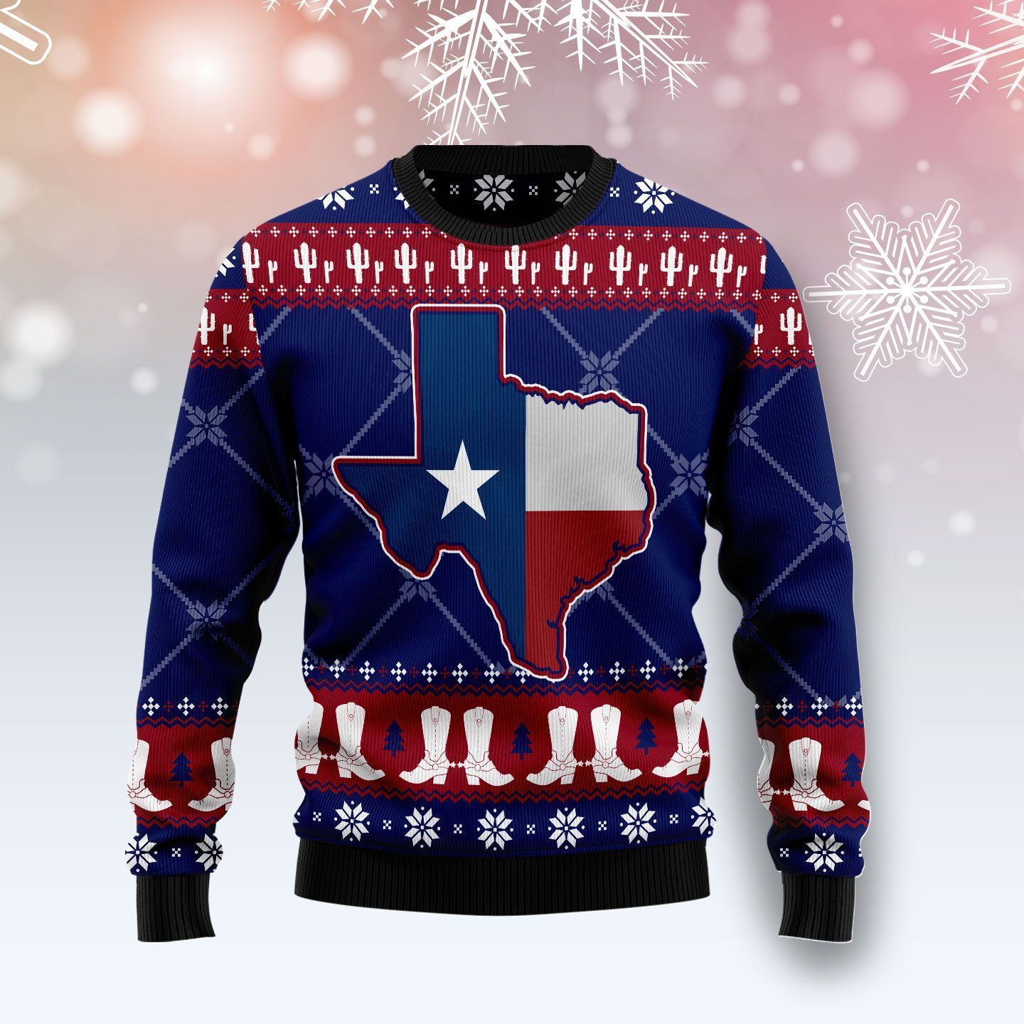 Texas Map Symbols Ugly Christmas Sweater- Best Christmas Gifts 2023