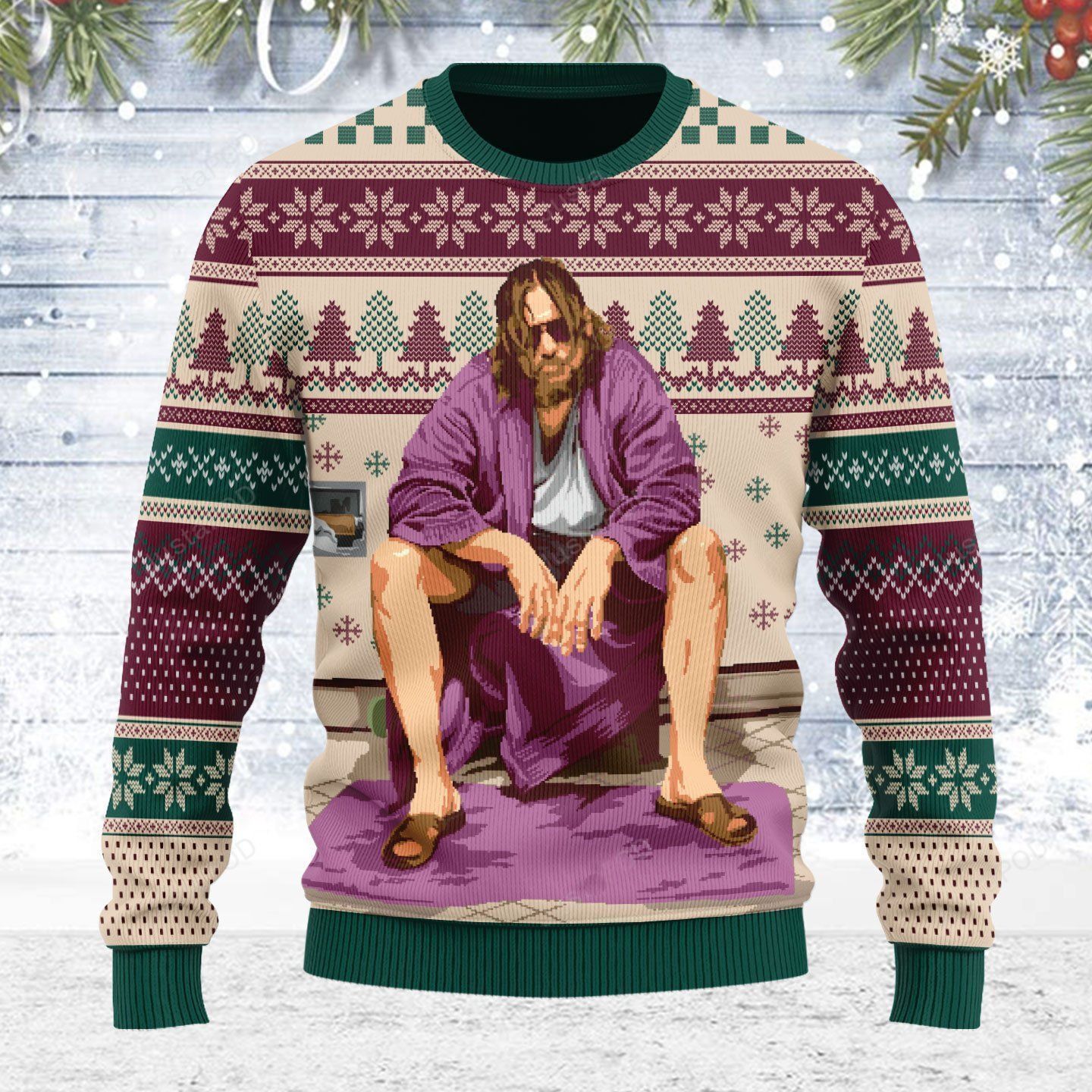 The Big Lebowski Inspired Bathroom Ugly Sweater- Best Christmas Gifts 2023