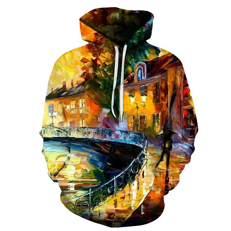 The Bridge Oil Painting 3D Hoodie