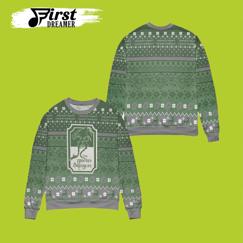 The Green Dragon Lord Of The Rings Ugly Christmas Sweater- Best Christmas Gifts 2023