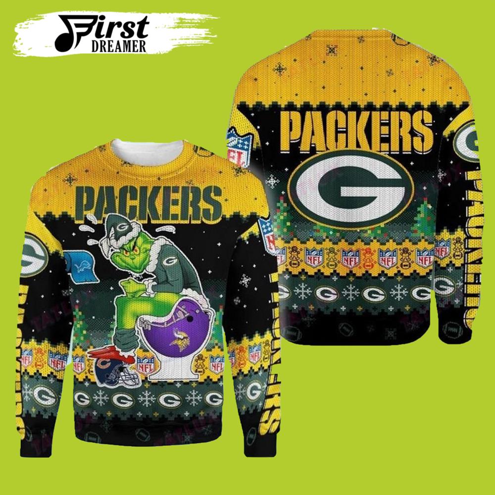 The Grinch American Football NFL Green Bay Packers Ugly Christmas Sweater- Best Christmas Gifts 2023