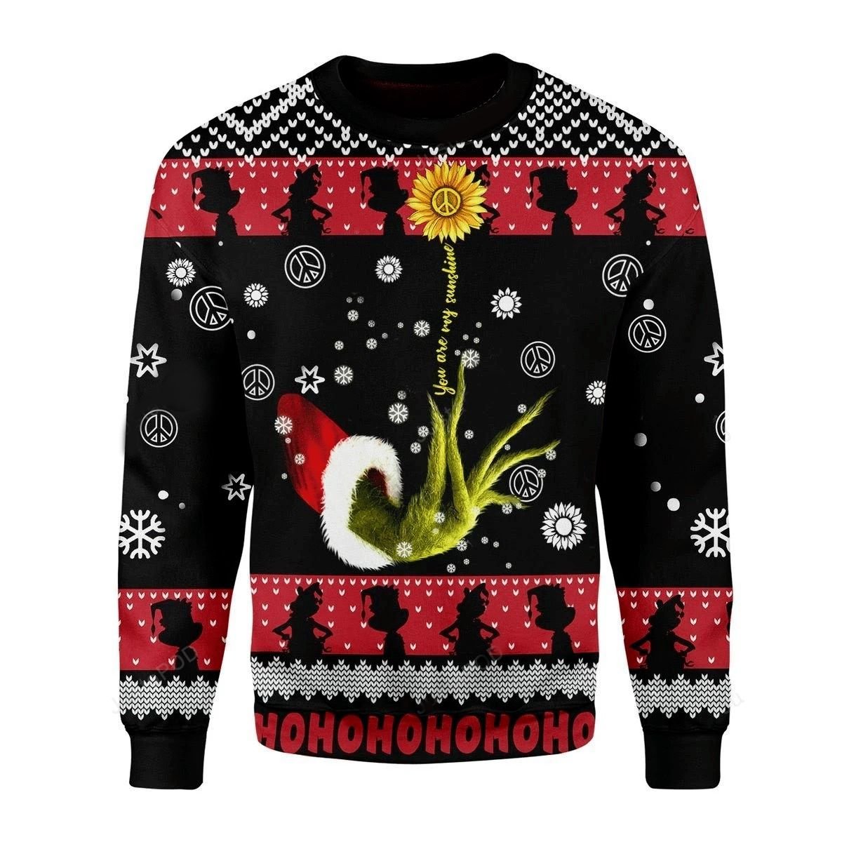 The Grinch And Sunflower You Are My Sunshine Ugly Sweater- Best Christmas Gifts 2023