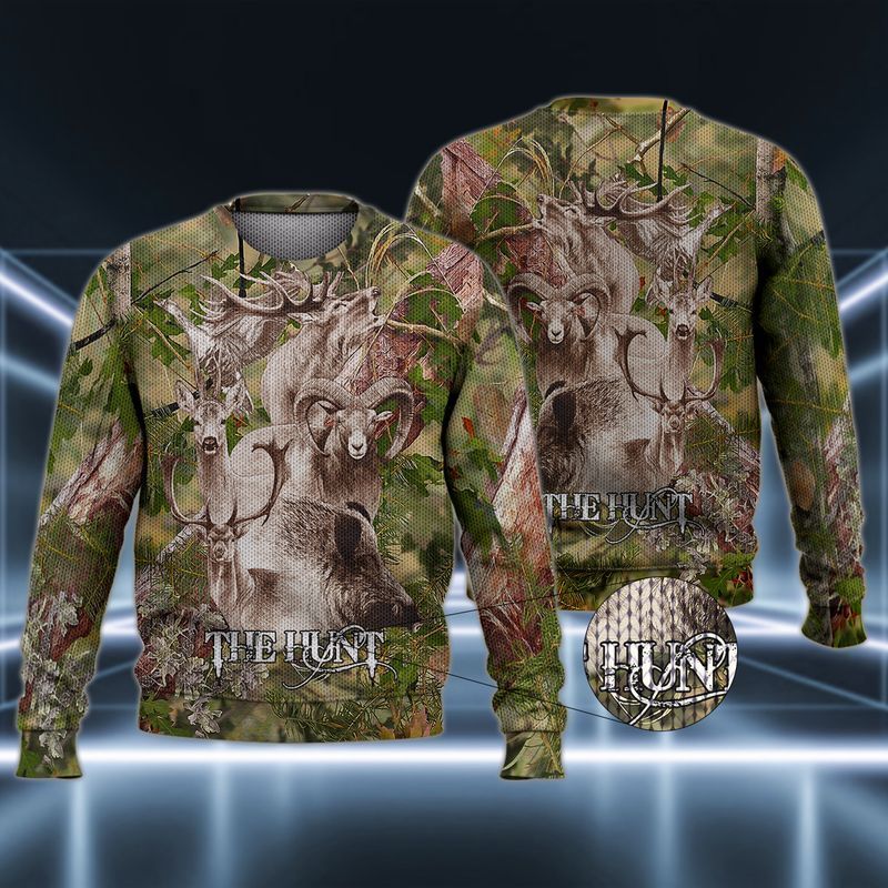 The Hunt Deer Forest Ugly Christmas Sweater- Best Christmas Gifts 2023