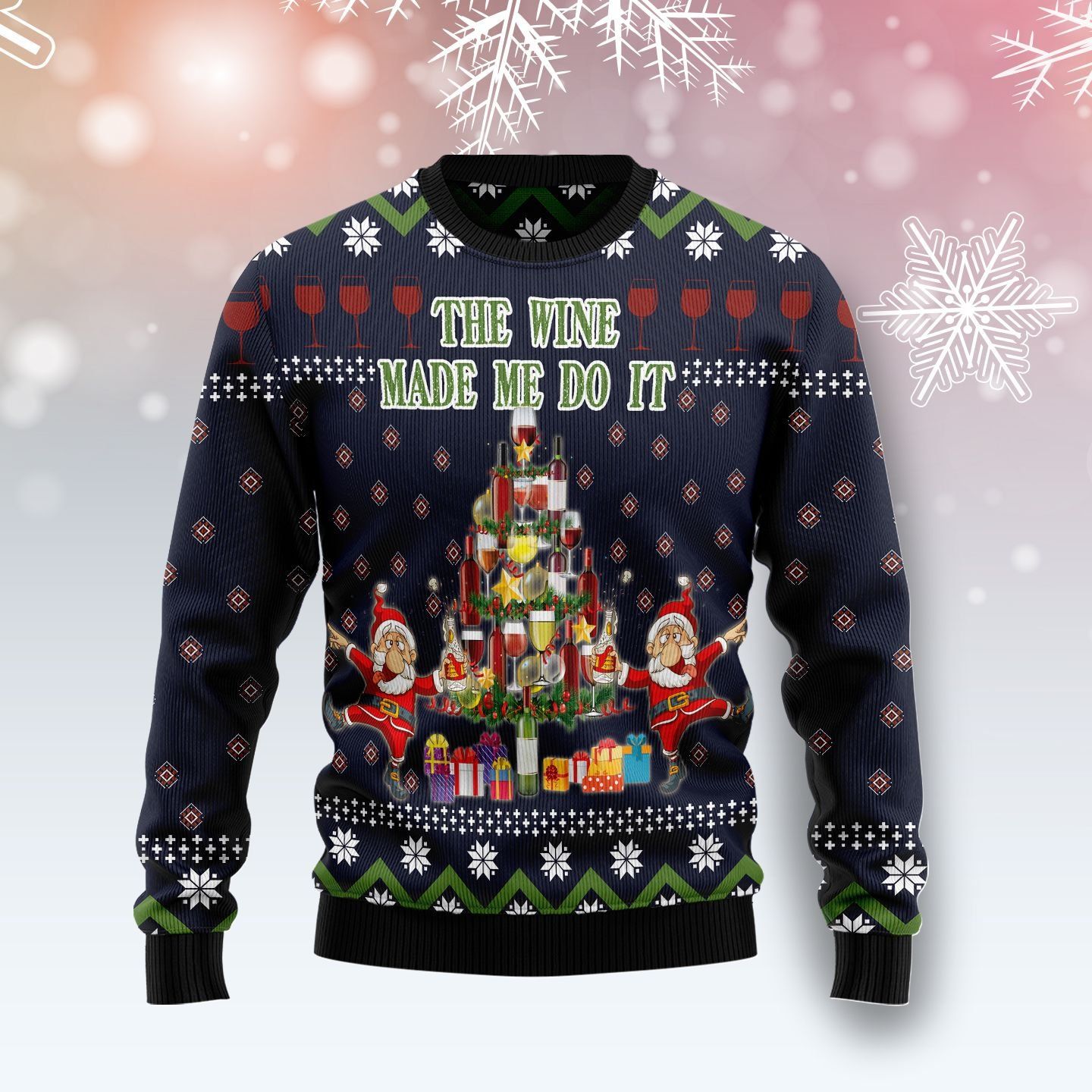 The Wine Make Me Do It  Ugly Christmas Sweater – Best Christmas Gifts 2023