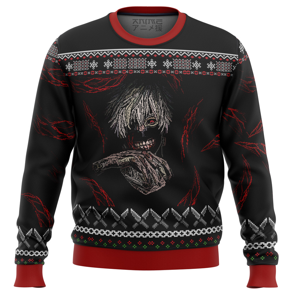 Tokyo Ghoul Dark Kaneki Ugly Christmas Sweater- Best Christmas Gifts 2023